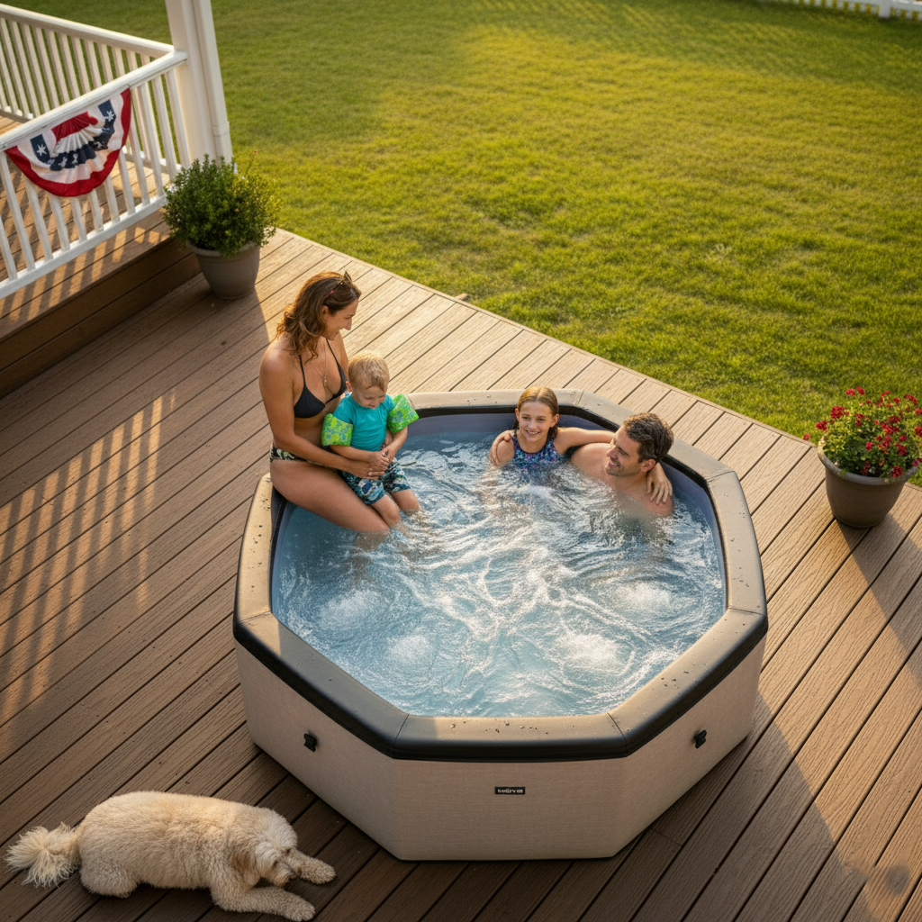 Como | 6-Person Eco Foam Hot Tub | Built-In Integrated Heater | UKCA