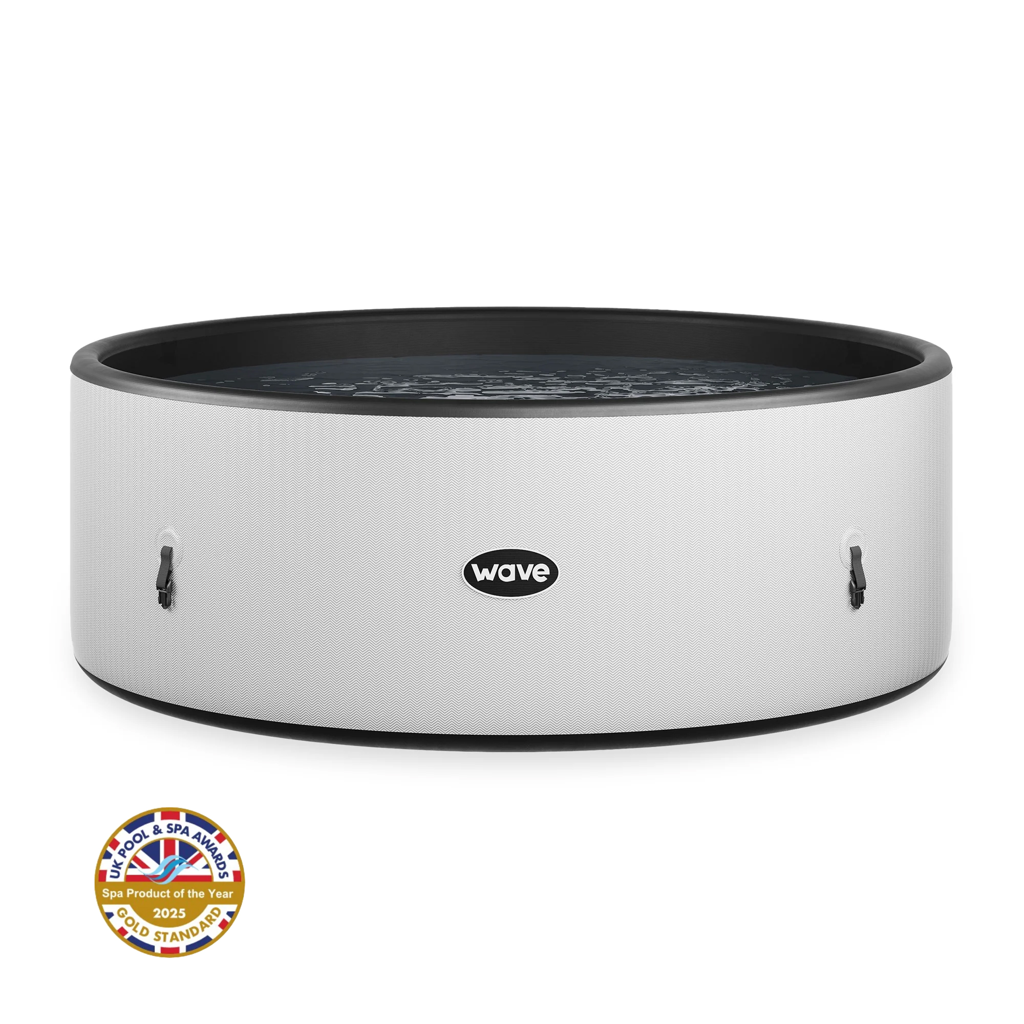 Ontario | 4/6 Person Round Drop Stitch Hot Tub | Herringbone | UKCA