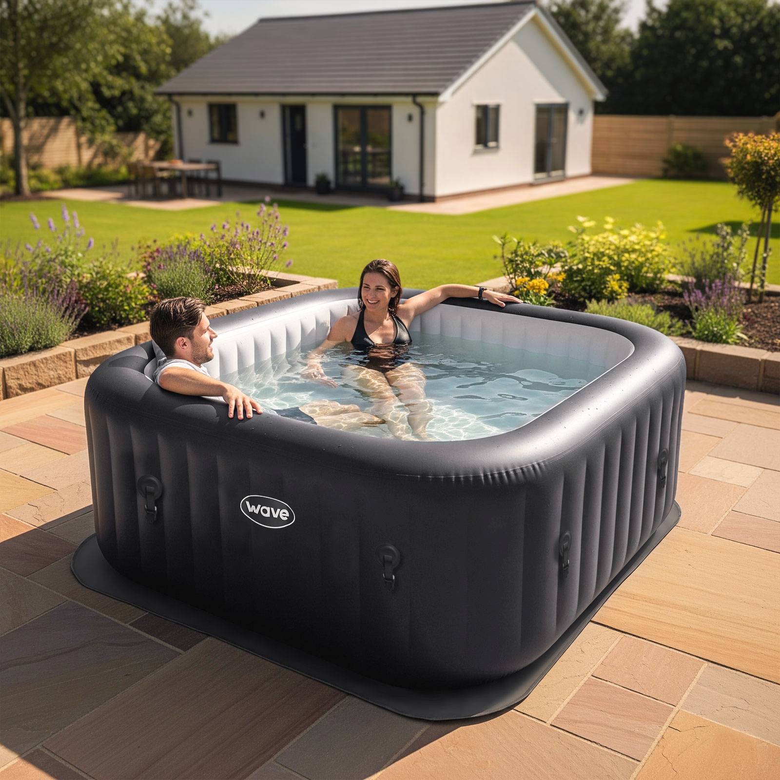Pacific | 4/6-Person Inflatable Hot Tub | Integrated Heater Inflatable Spas Wave Spas