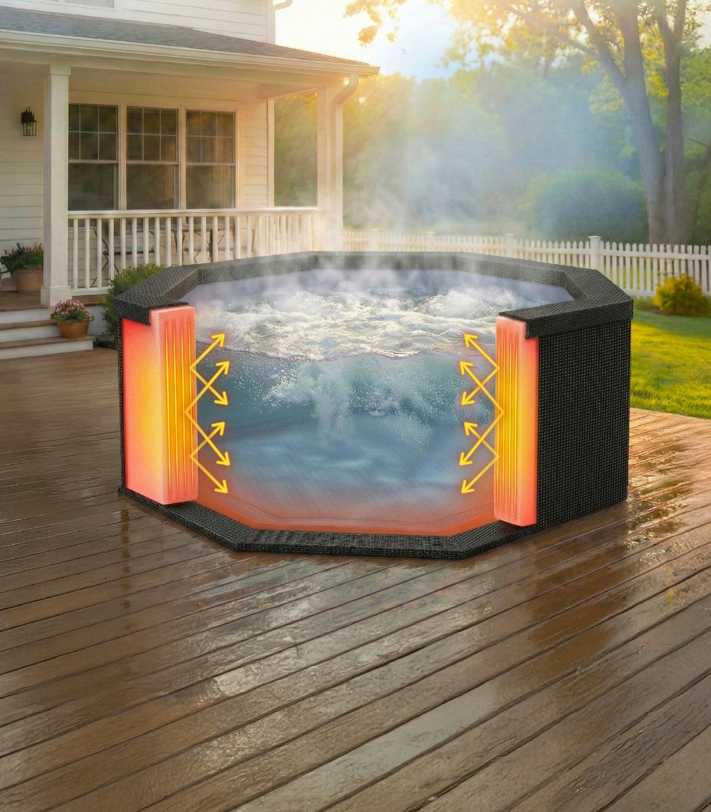 Close up of Wave Como foam wall panels and built in heater system