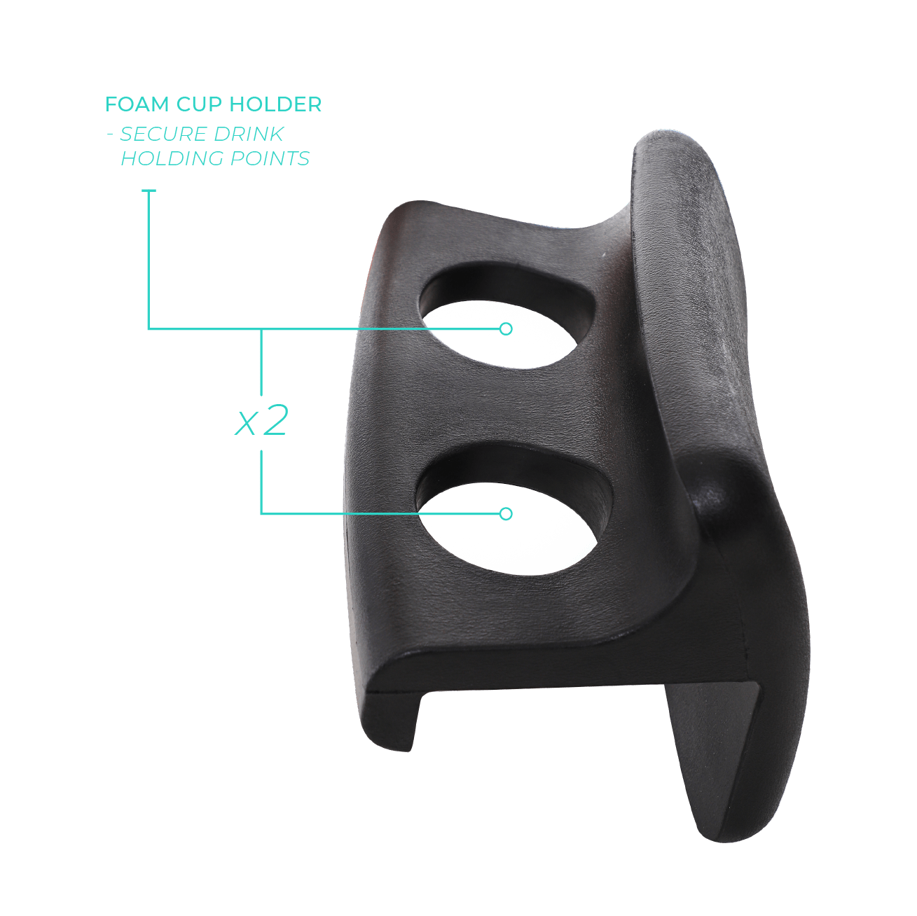 Hot Tub Head Rest & Drinks Holder | 2-in-1 | Osaka | Black Drinks Holder Wave Spas