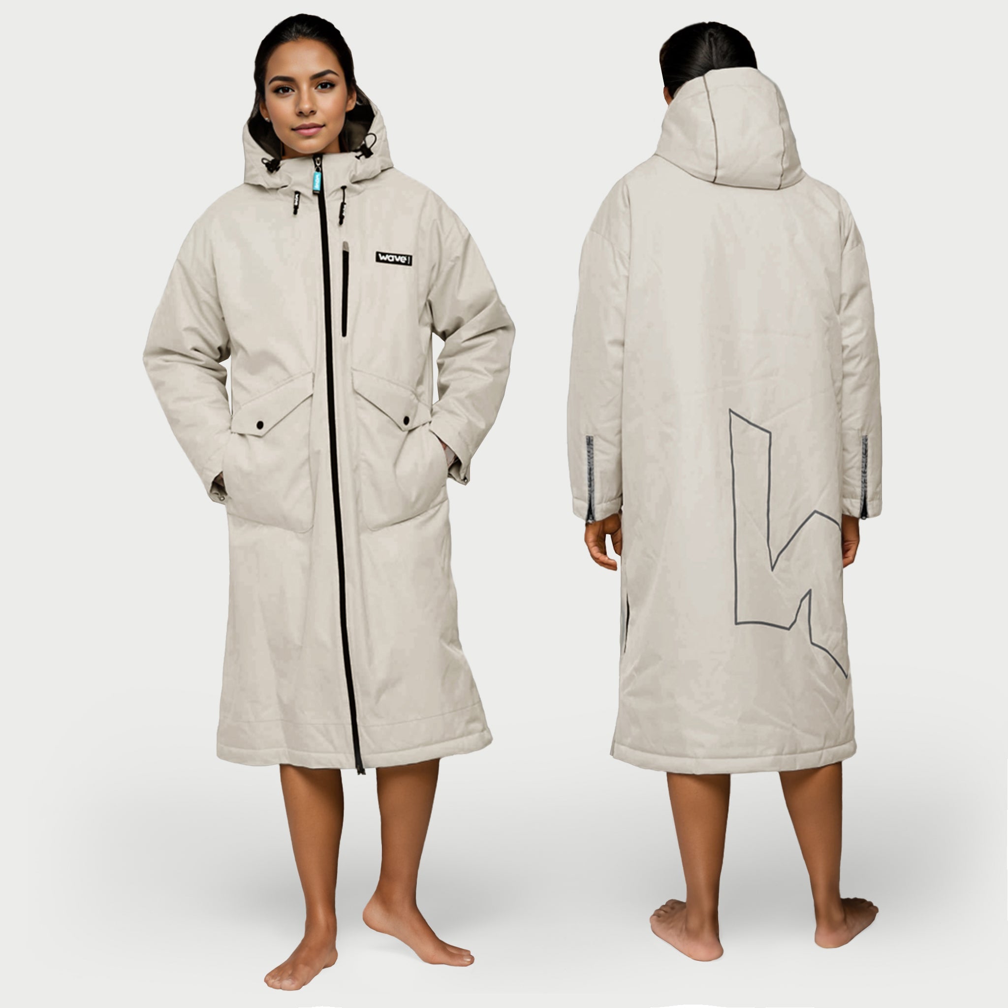 Wave 3 in 1 Hot Tub Changing Robe | Waterproof & Windproof | Unisex | Ecru Cream Robes Wave Spas