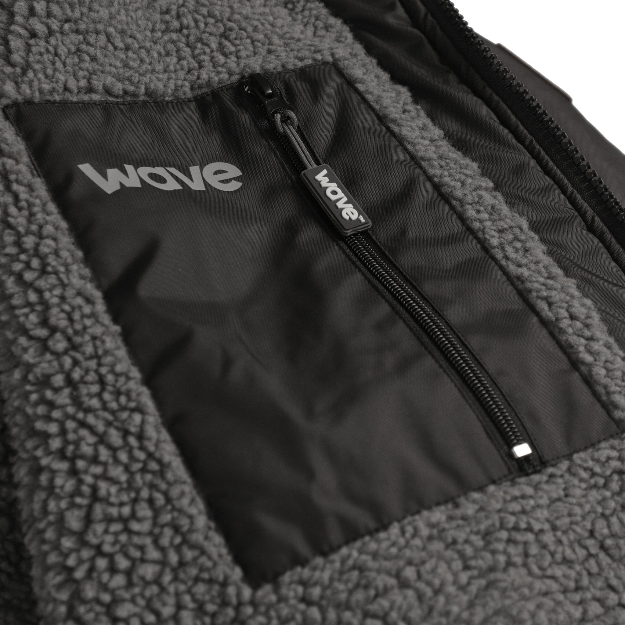Fleece-Lined Hot Tub Changing Robe | Waterproof & Windproof | Unisex | Black & Grey Robes Wave Spas
