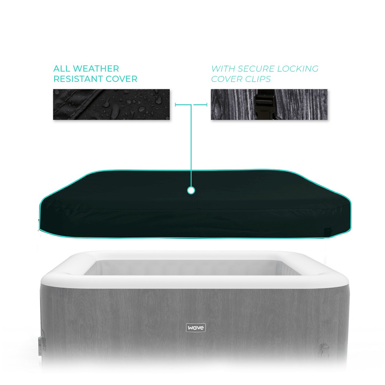 Hot Tub Cover | Pacific | Black Insulating Cover Wave Spas