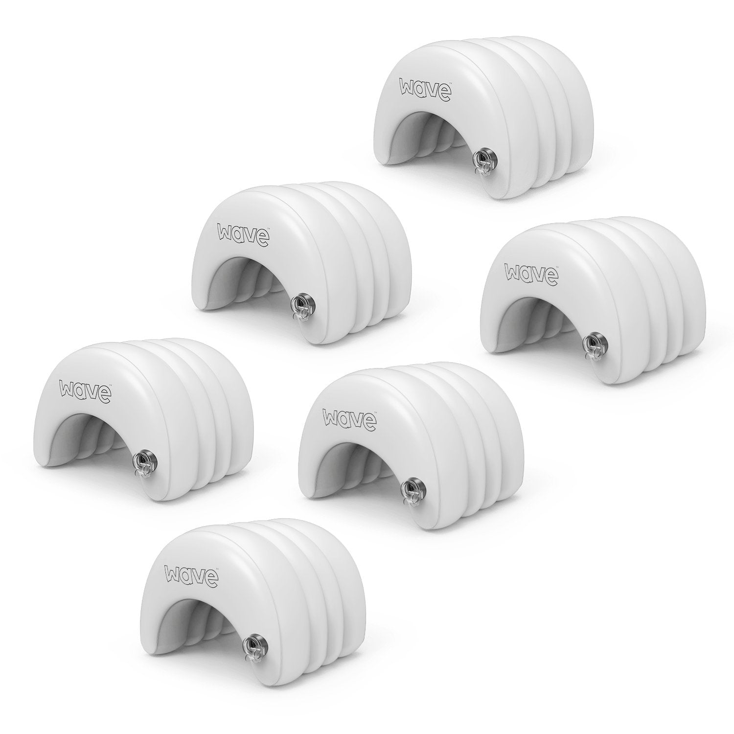 Inflatable Spa Head Rest Pillow | 6 Pack | White - Wave Spas Inflatable, foam Hot Tubs