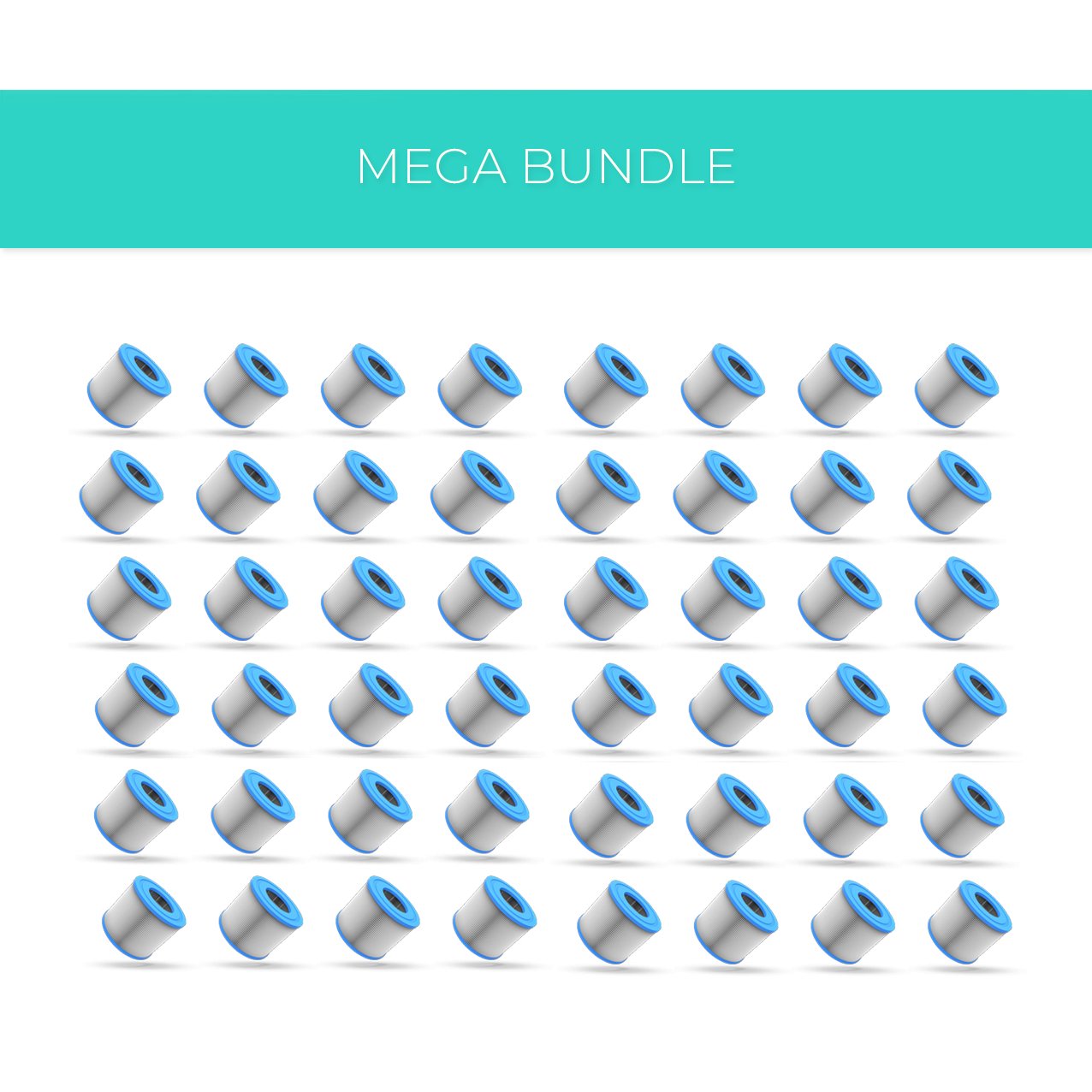 Mega 48 Pack Bundle | Replacement Filte | Screw-On/Threaded - Wave Spas Inflatable, foam Hot Tubs