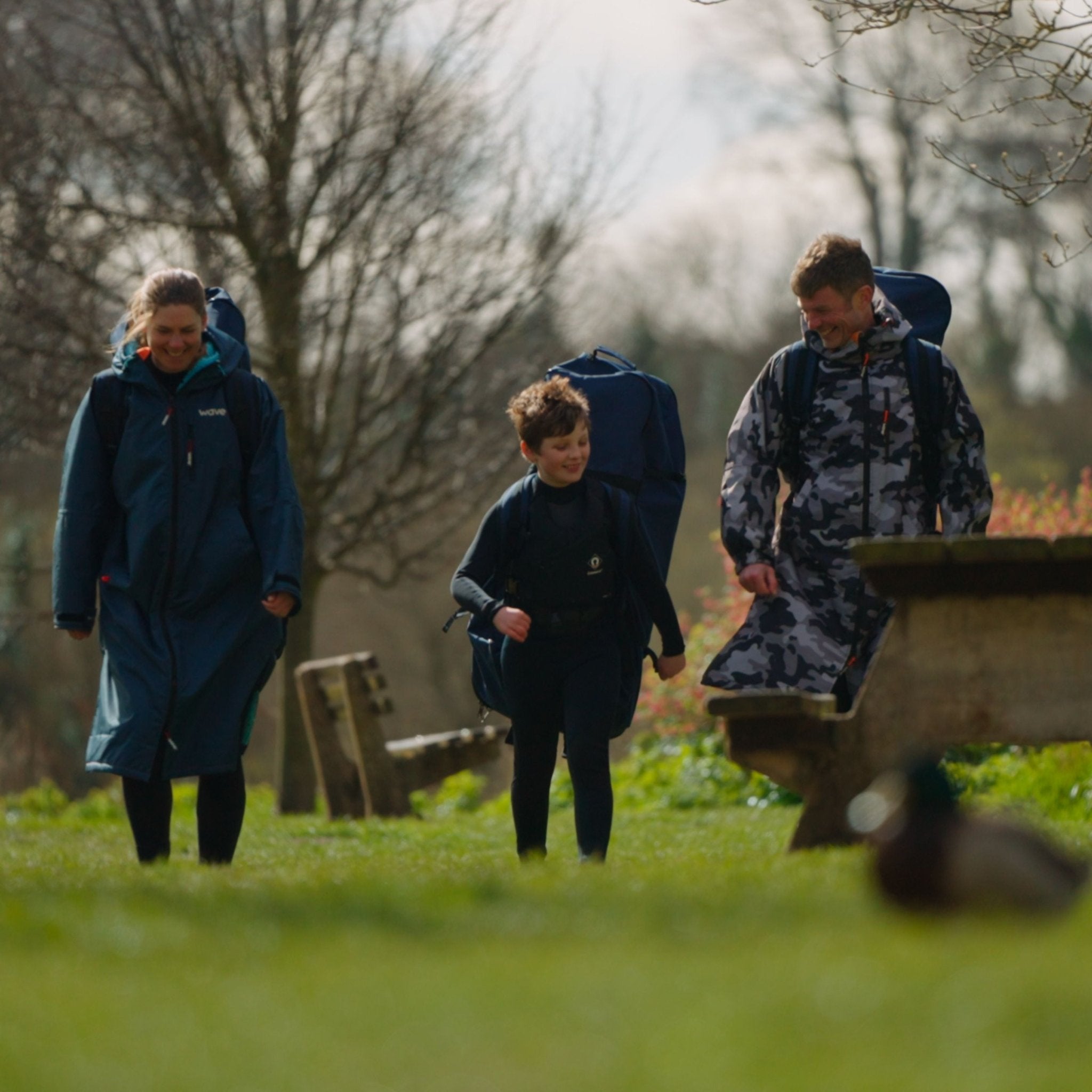 Fleece-Lined Hot Tub Changing Robe | Waterproof & Windproof | Unisex | Grey Camouflage Robes Wave Spas