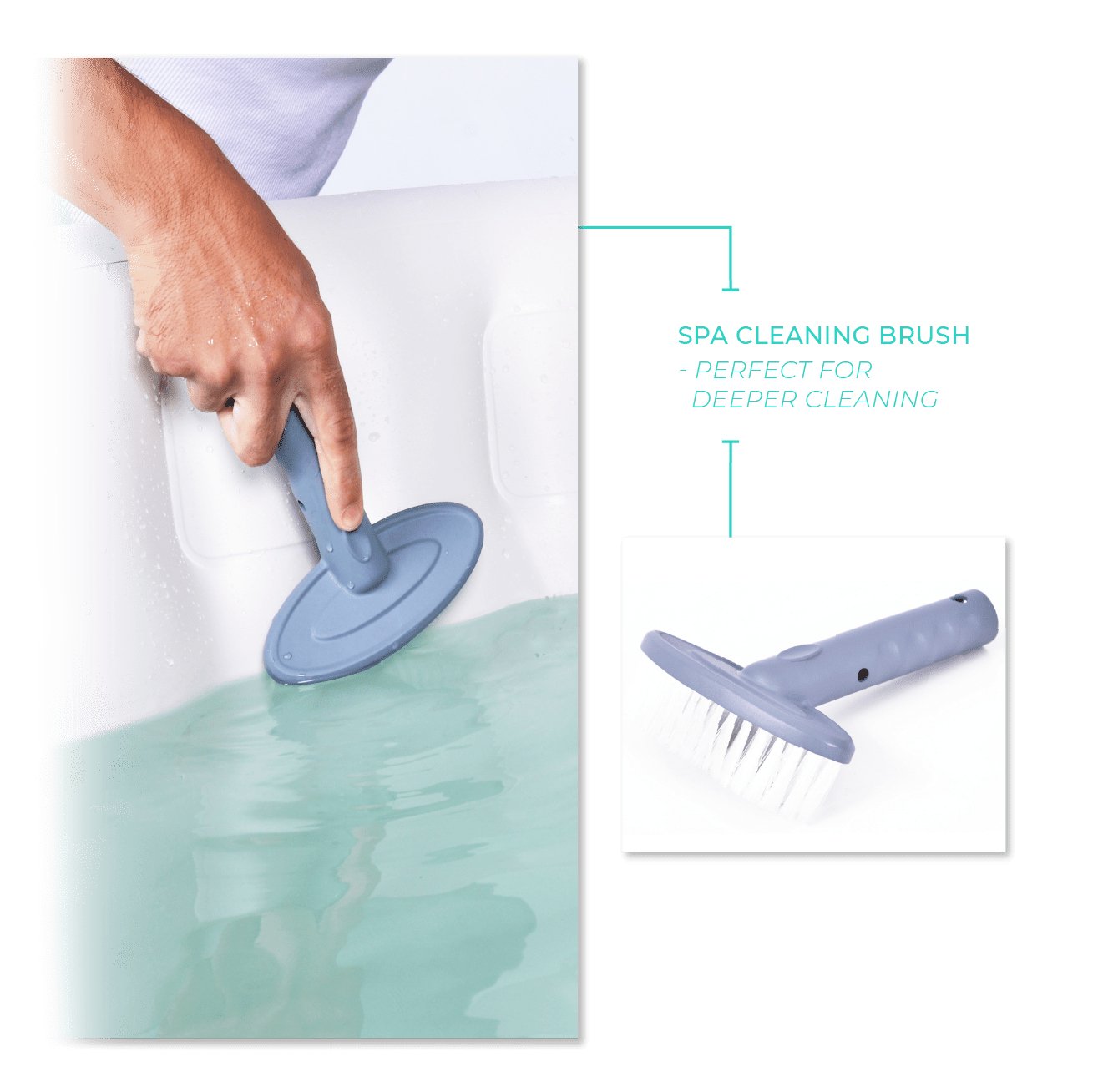 Wave Spa 3-in-1 Cleaning Kit - Cleaning Mitt, Net & Brush - Wave Spas Inflatable, foam Hot Tubs