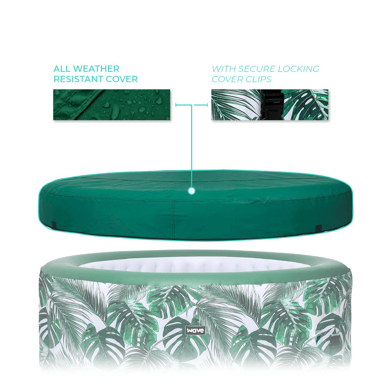 Wave Spa Cover - Atlantic Plus Tropical - Wave Spas Inflatable, foam Hot Tubs