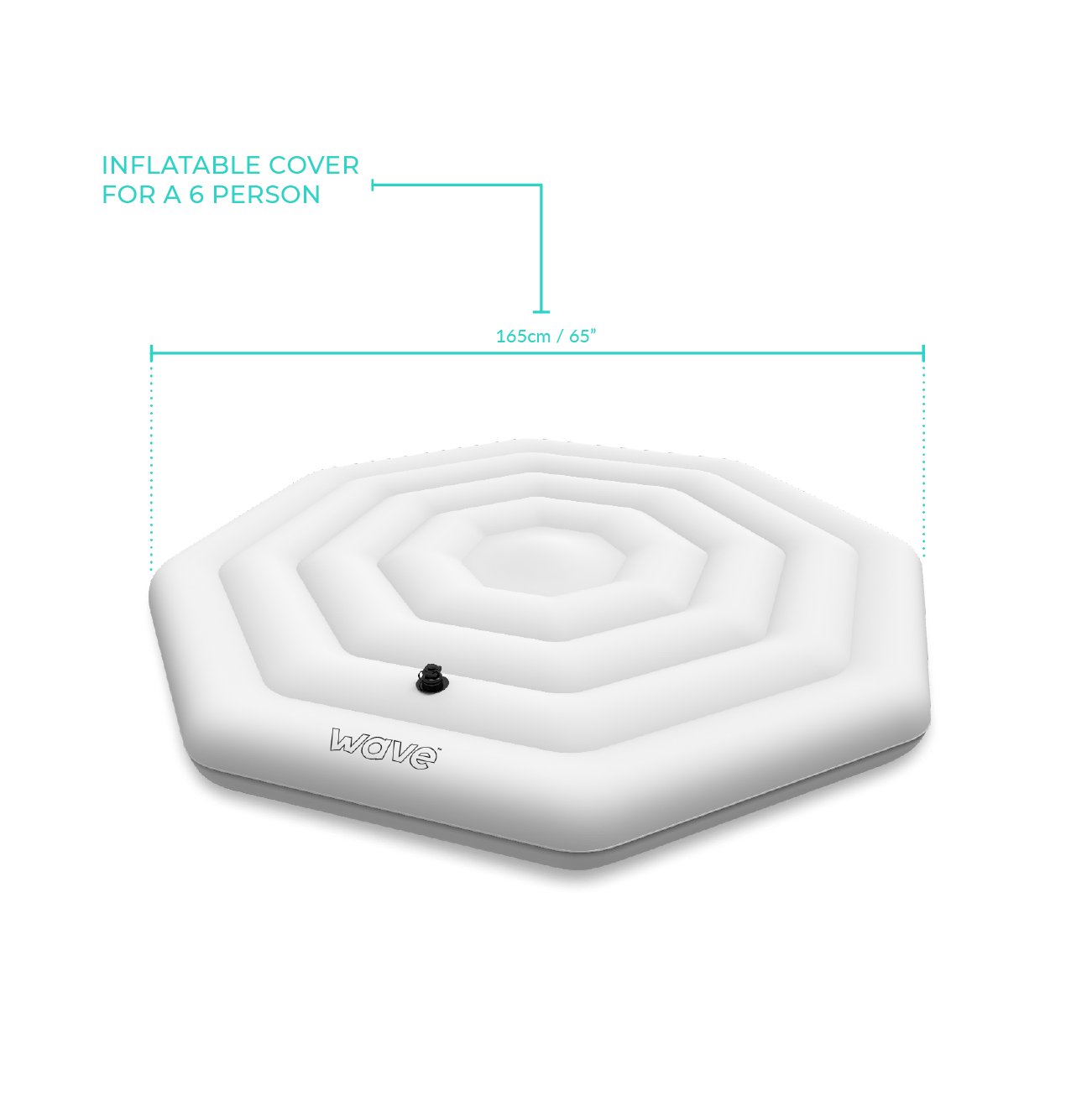 Wave Spa Octagon 6 Person Protective Thermal Efficient Inflatable Cover, White - Wave Spas Inflatable, foam Hot Tubs
