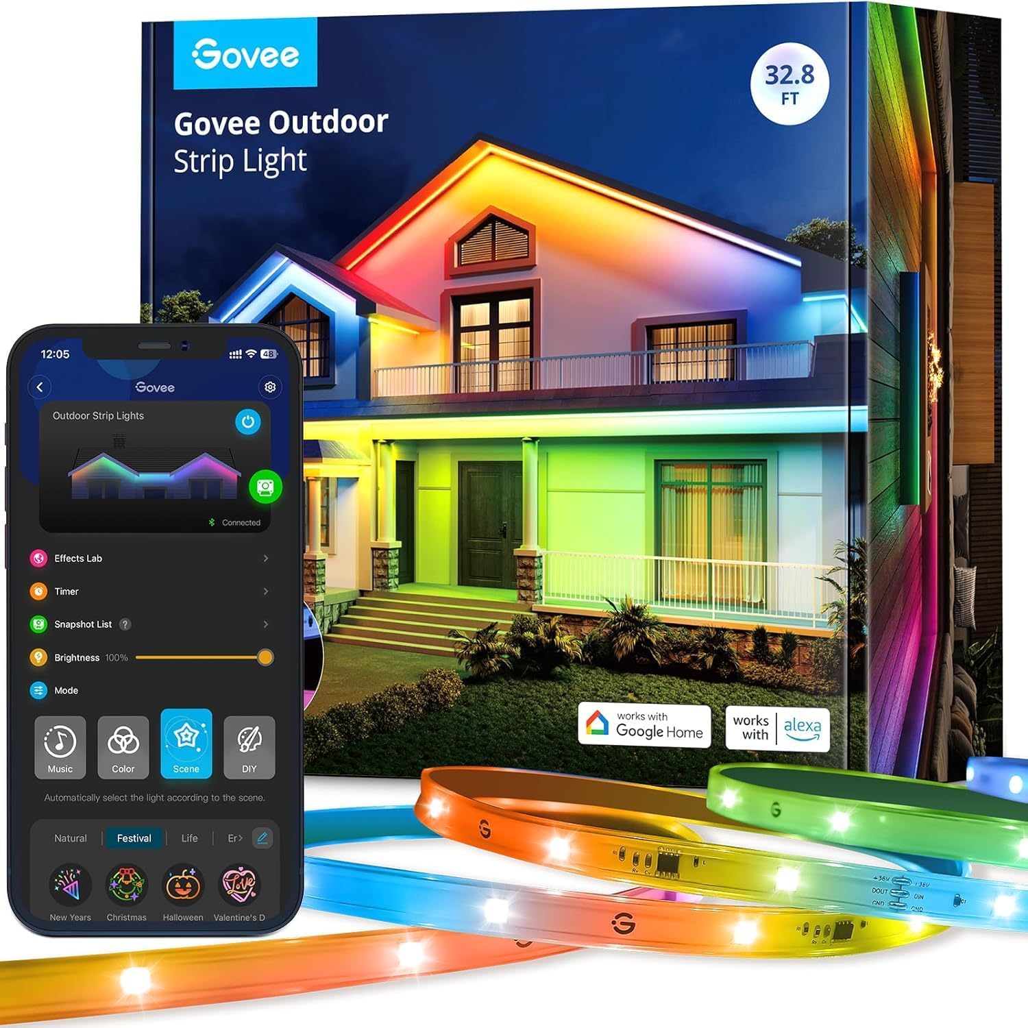 Smart Outdoor LED Strip Light Durable & Versatile 10m