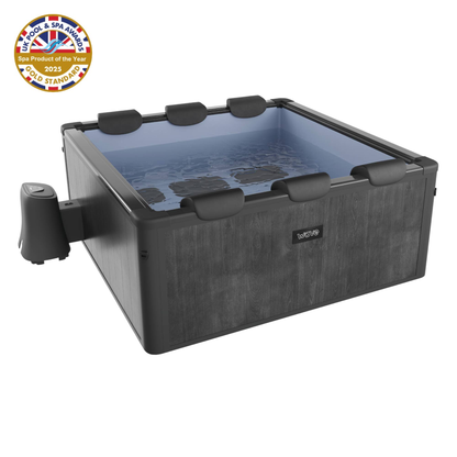 Adriatic | 6 Person Square Aluminium Frame Hot Tub | Black Wood | UKCA