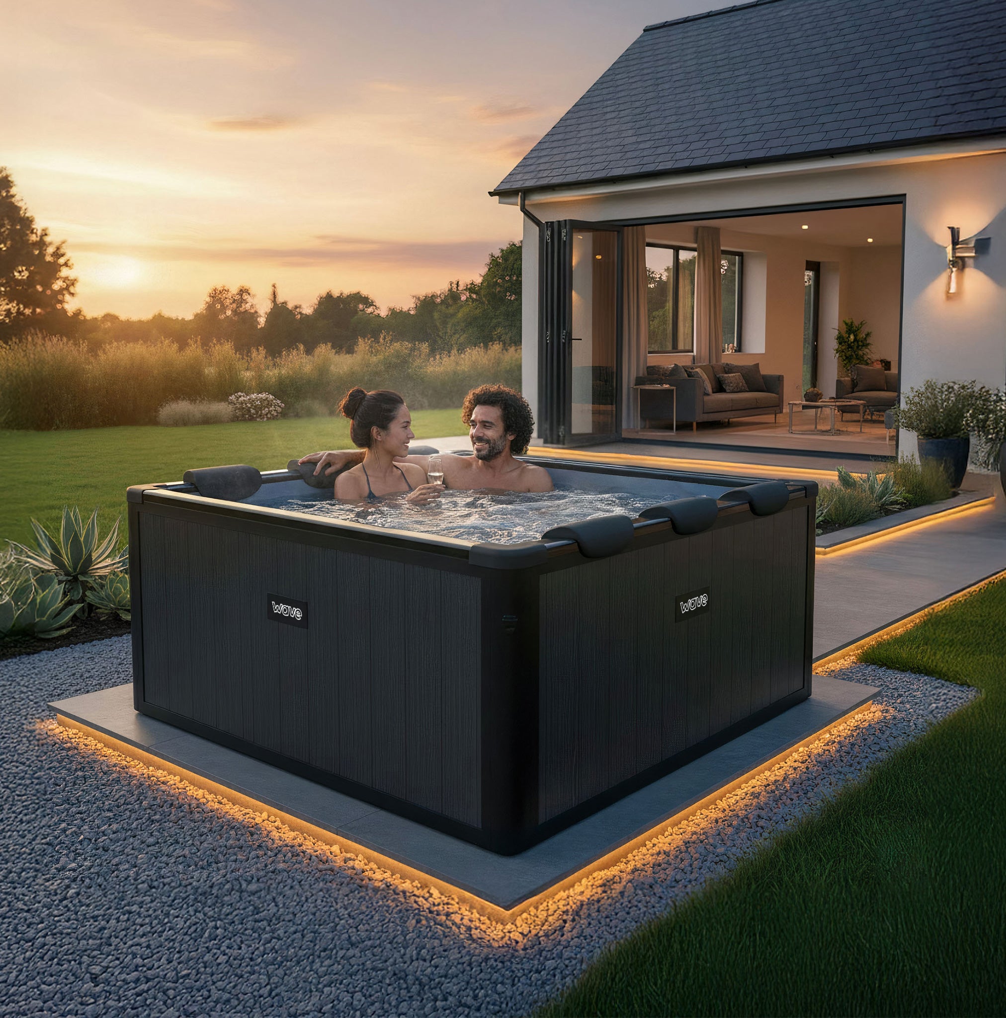 Wave Adriatic 6-Person Square Hot Tub | Luxury Aluminium Frame Spa