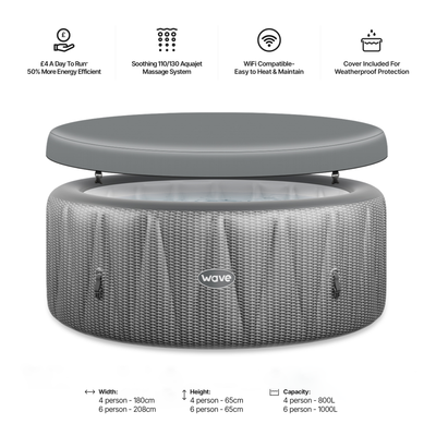 Atlantic | 4/6-Person Inflatable Hot Tub | Integrated Heater | CE