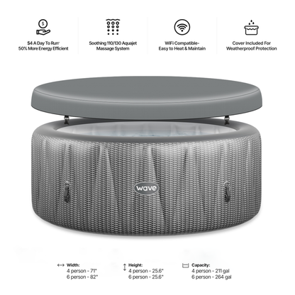 Atlantic | 4/6-Person Inflatable Hot Tub | Integrated Heater | ETL