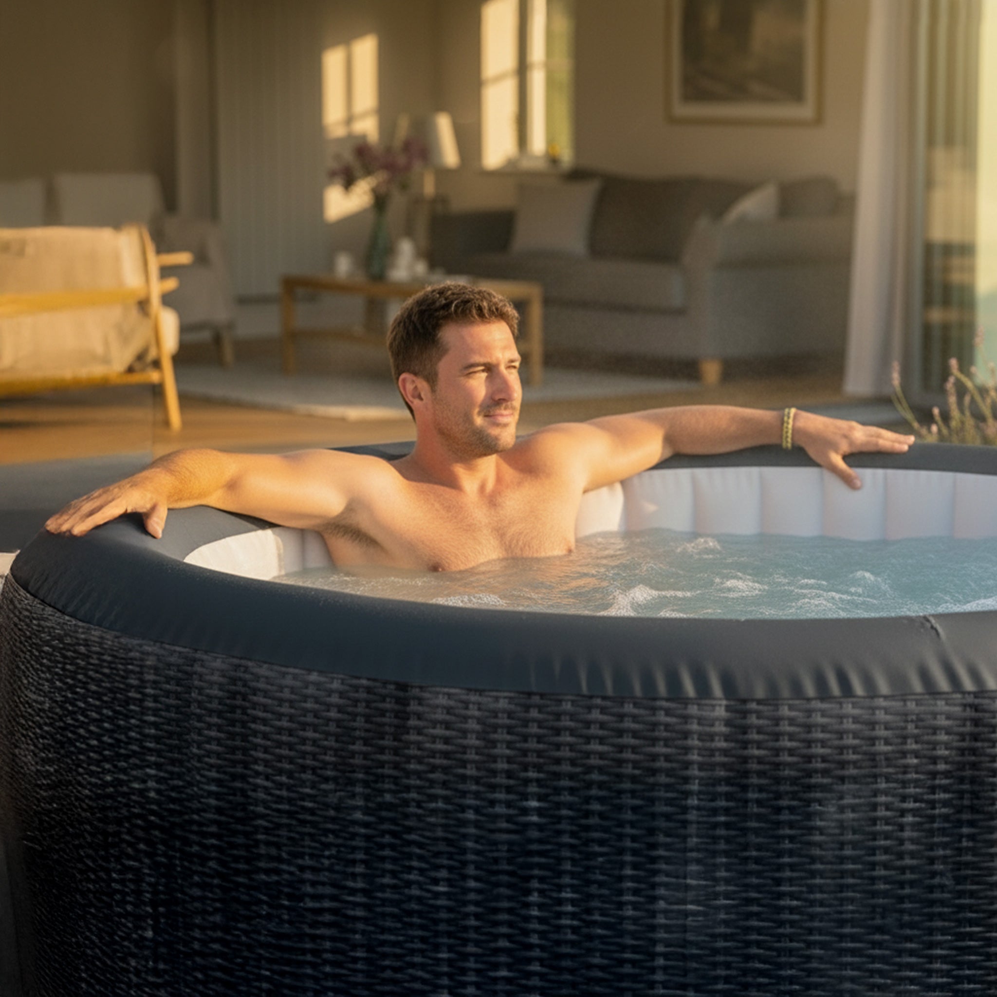 Atlantic | 4/6-Person Inflatable Hot Tub | Integrated Heater | UKCA