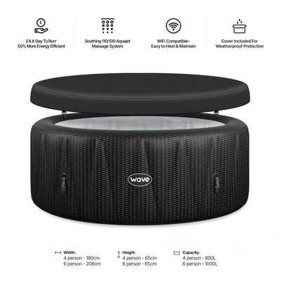 Atlantic | 4/6-Person Inflatable Hot Tub | Integrated Heater | UKCA