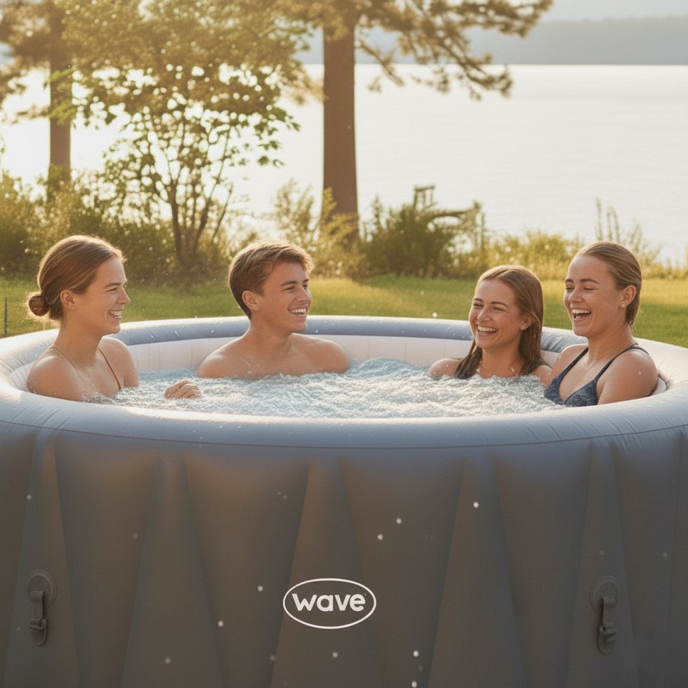Atlantic | 6-Person Round Inflatable Hot Tub | Portable Spa | Blow Up ...