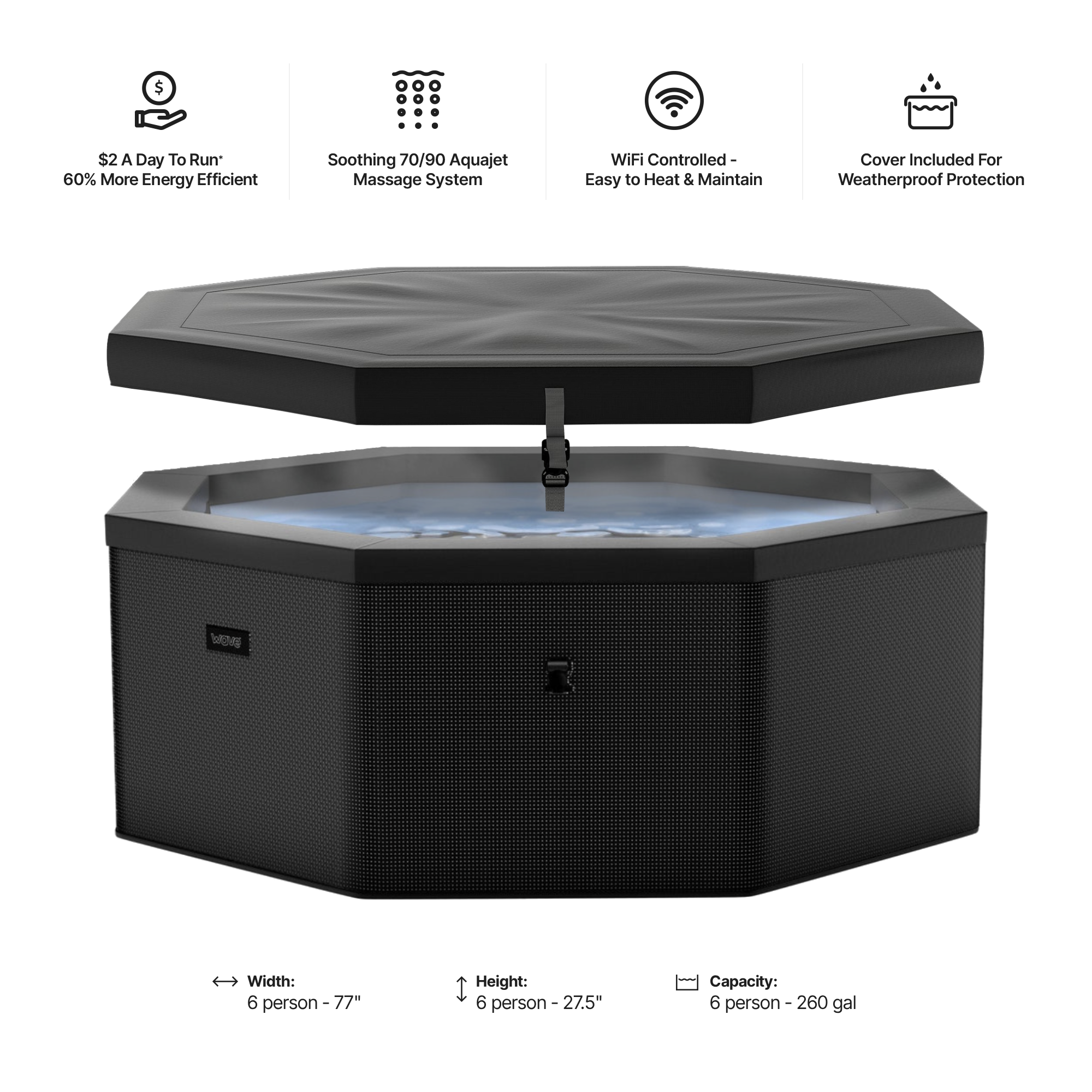 Como | 6-Person Eco Foam Hot Tub | Built-In Integrated Heater | ETL