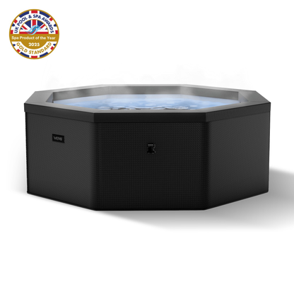 Wave Como foam hot tub in charcoal black on white background

	