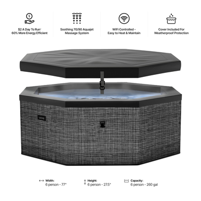 Como | 6-Person Eco Foam Hot Tub | Built-In Integrated Heater | ETL