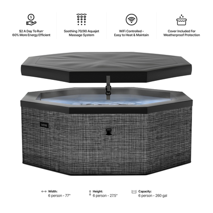 Como | 6-Person Eco Foam Hot Tub | Built-In Integrated Heater | ETL