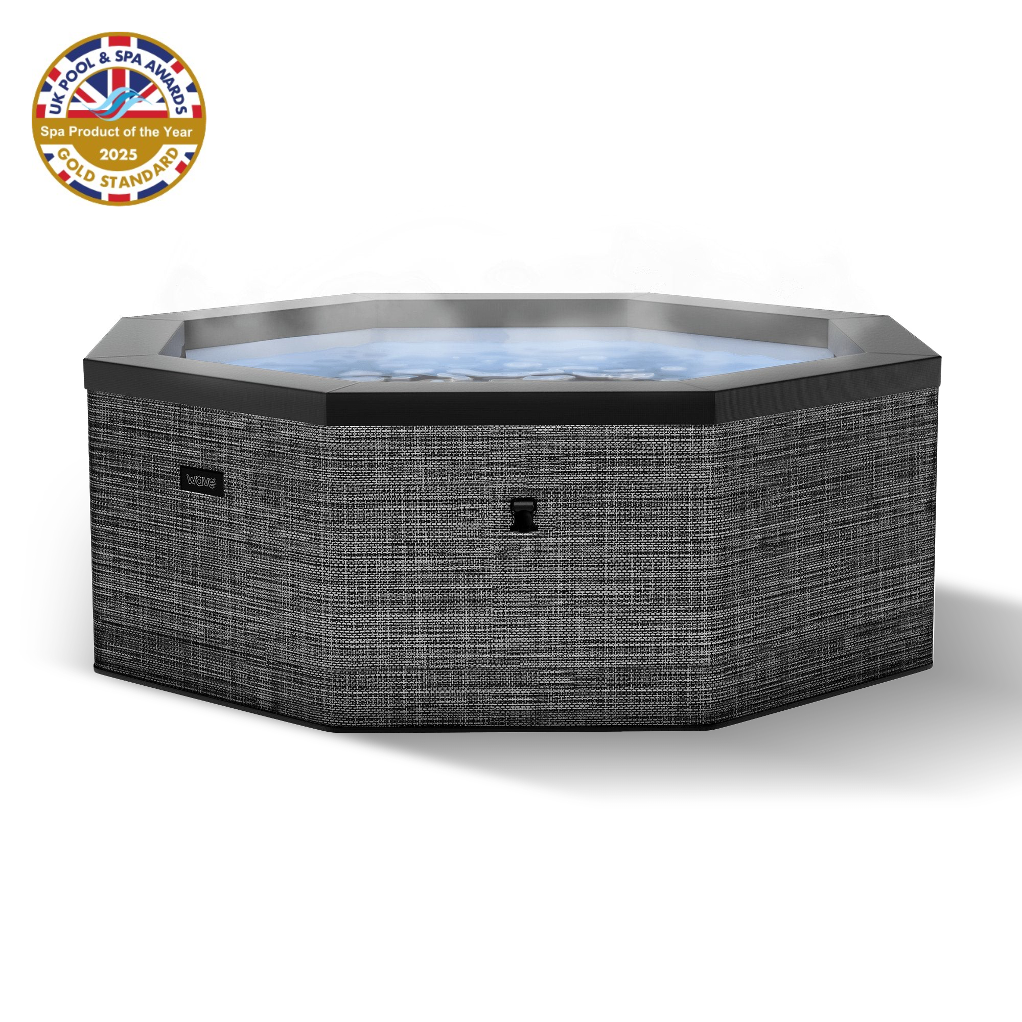 Wave Como foam hot tub in flint grey on white background

	