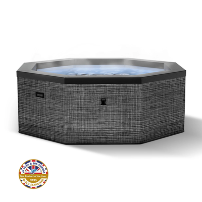 Wave Como foam hot tub in flint grey on white background

	