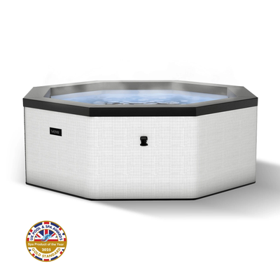 COM6PEBRATUK, Wave Como foam hot tub in pebble white on white background

	