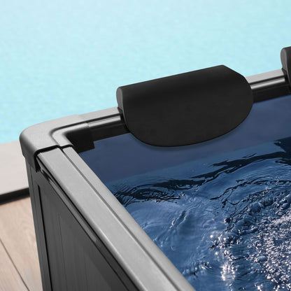 Adriatic | 6 Person Square Aluminium Frame Hot Tub | Black Wood Frame Spa Wave Spas UK