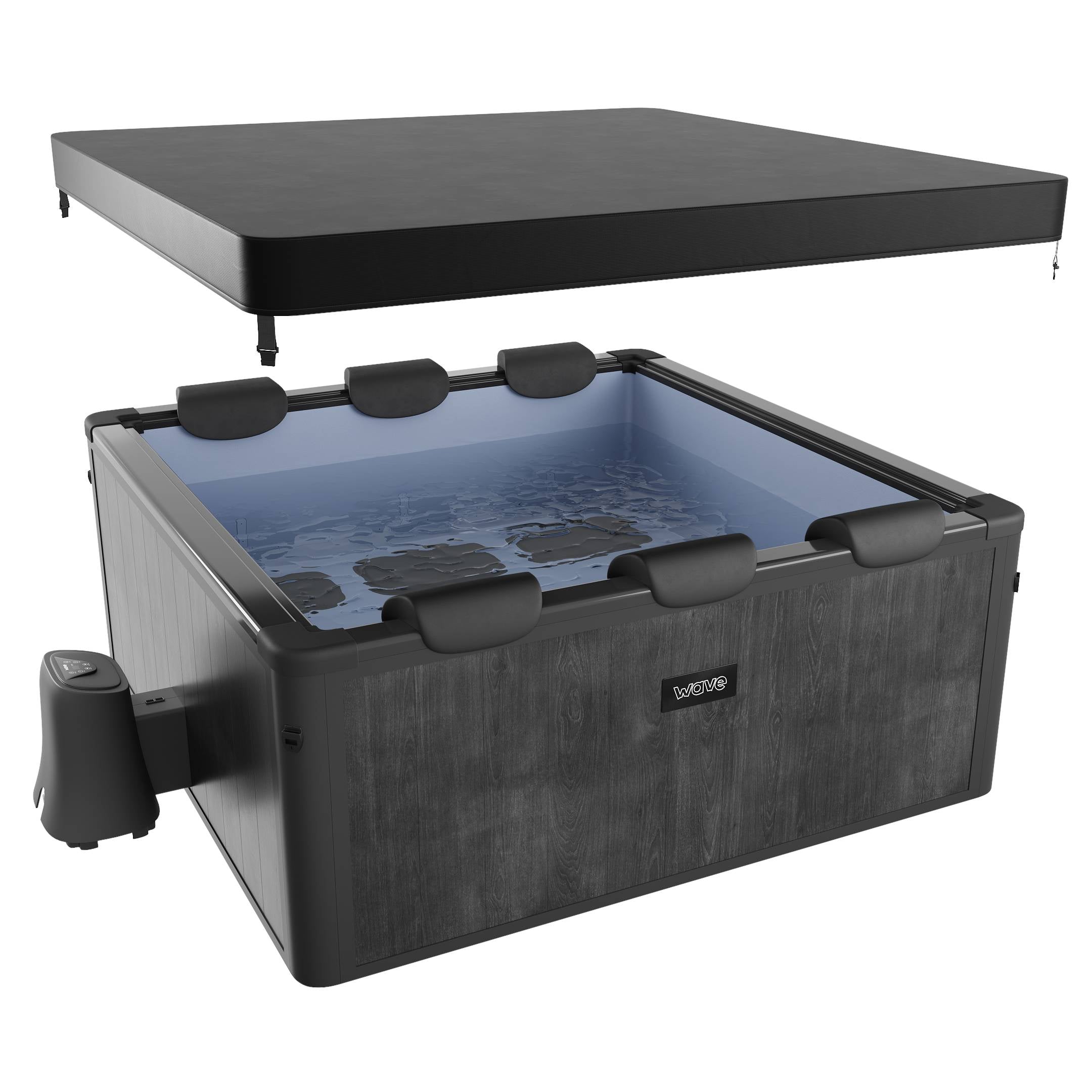 Wave Adriatic | 6 Person Square Aluminium Frame Hot Tub | Black Wood