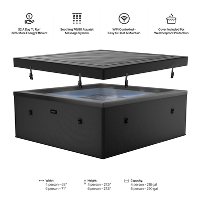 Garda | 4/6-Person Eco Foam Hot Tub | Built-In Integrated Heater | ETL