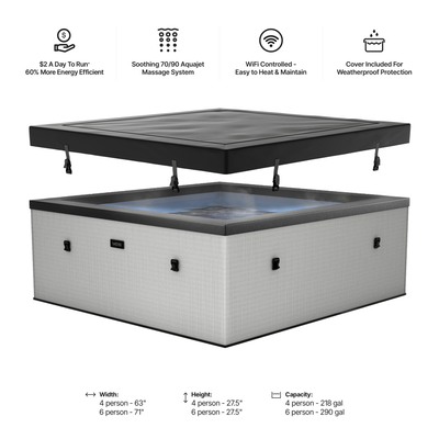 Garda | 4/6-Person Eco Foam Hot Tub | Built-In Integrated Heater | ETL