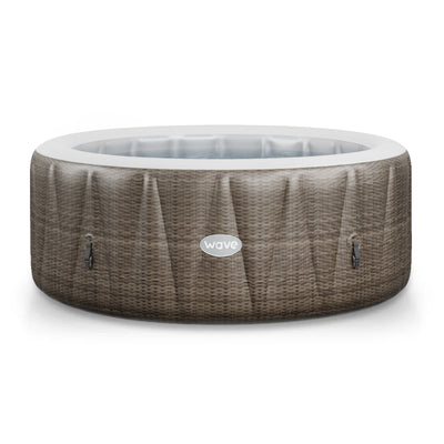 Atlantic | 4/6-Person Inflatable Hot Tub | Integrated Heater Inflatable Spas Wave Spas Brown Rattan Standard 4 Person | 180x65cm