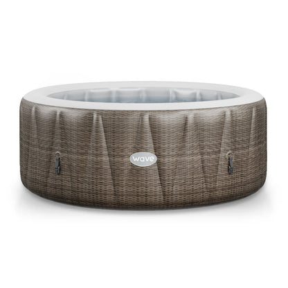 Atlantic | 4/6-Person Inflatable Hot Tub | Integrated Heater Inflatable Spas Wave Spas Brown Rattan Standard 4 Person | 180x65cm