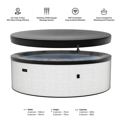 Tahoe | 4/6-Person Eco Foam Hot Tub | Built-In Integrated Heater | UKCA