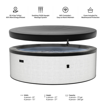 Tahoe | 4/6-Person Eco Foam Hot Tub | Built-In Integrated Heater | ETL