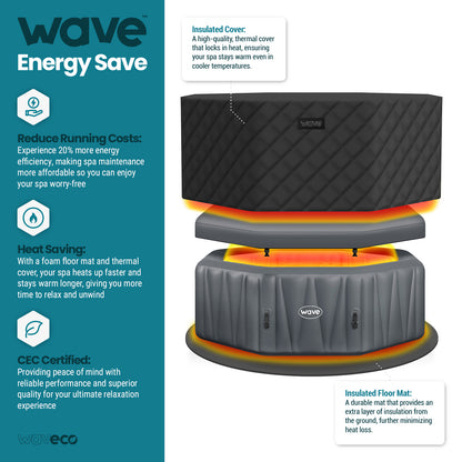 Aegean | 6-Person Inflatable Hot Tub | Integrated Heater Inflatable Spas Wave Spas