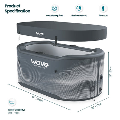 Antarctic | Drop Stitch Ice Bath | Black Ice Bath Wave Spas UK