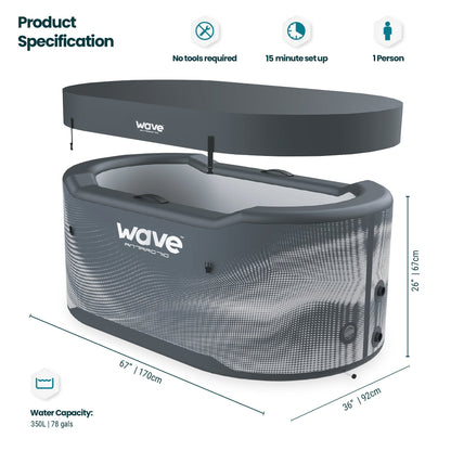 Antarctic | Drop Stitch Ice Bath | Black Ice Bath Wave Spas UK