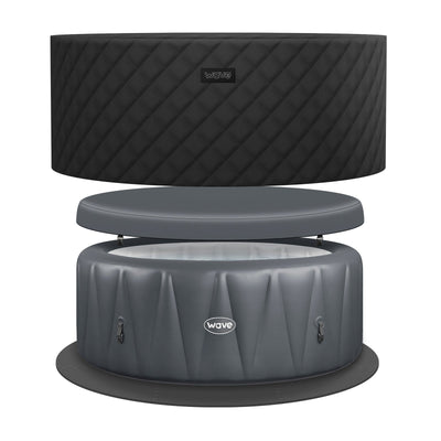 Atlantic | 4/6-Person Inflatable Hot Tub | Integrated Heater Inflatable Spas Wave Spas Dark Grey EnergySave Bundle 4 Person | 180x65cm