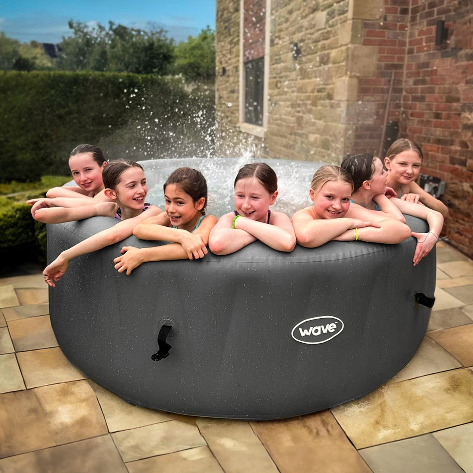 Atlantic | 4 - Person Inflatable Hot Tub | Integrated Heater | Dark Grey - Wave Spas UK