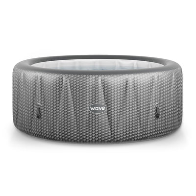 Atlantic | 4/6-Person Inflatable Hot Tub | Integrated Heater Inflatable Spas Wave Spas Grey Rattan Standard 6 Person | 208x65cm