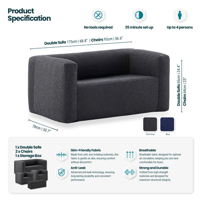 Inflatable Chair and Double Sofa Set Outdoor Furniture Wave Spas UK