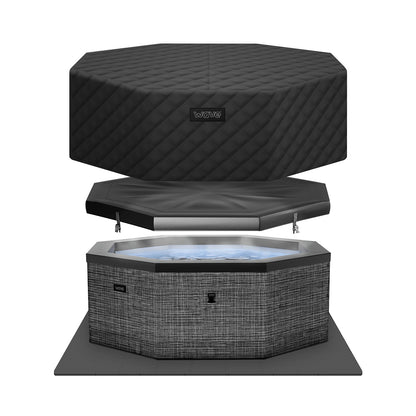 Wave Como foam hot tub energysave bundle in flint grey on white background