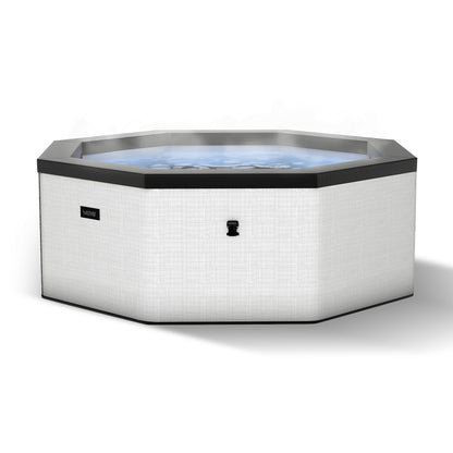 Como | 6-Person Eco Foam Hot Tub | Built-In Integrated Heater Foam Eco Spas Wave Spas Pebble White Standard 6 Person | 195x70cm