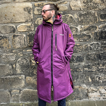 Fleece-Lined Hot Tub Changing Robe | Waterproof & Windproof | Unisex | Purple Robes Wave Spas