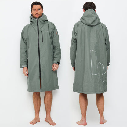 Fleece-Lined Hot Tub Changing Robe | Waterproof & Windproof | Unisex | Sage Green Robes Wave Spas