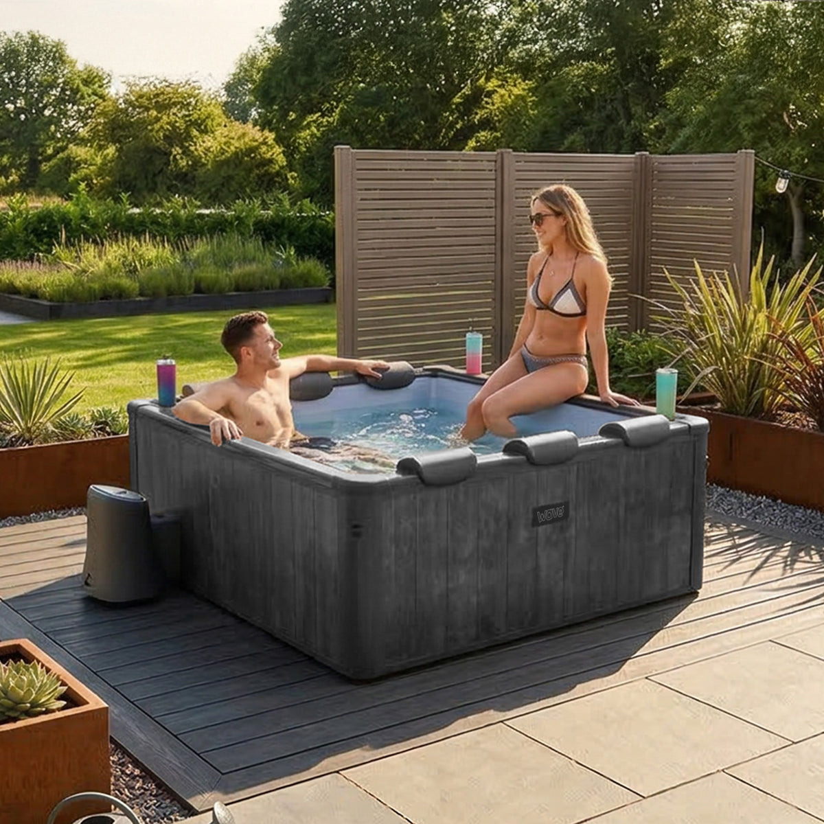 Lush Adriatic | 6-Person Square Frame Hot Tub | External Heater | UKCA