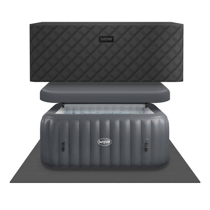 Pacific | 4/6-Person Inflatable Hot Tub | Integrated Heater Inflatable Spas Wave Spas Dark Grey EnergySave Bundle 4 Person | 155x65cm